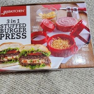 Red 3-in-1 Stuffed Burger Press New